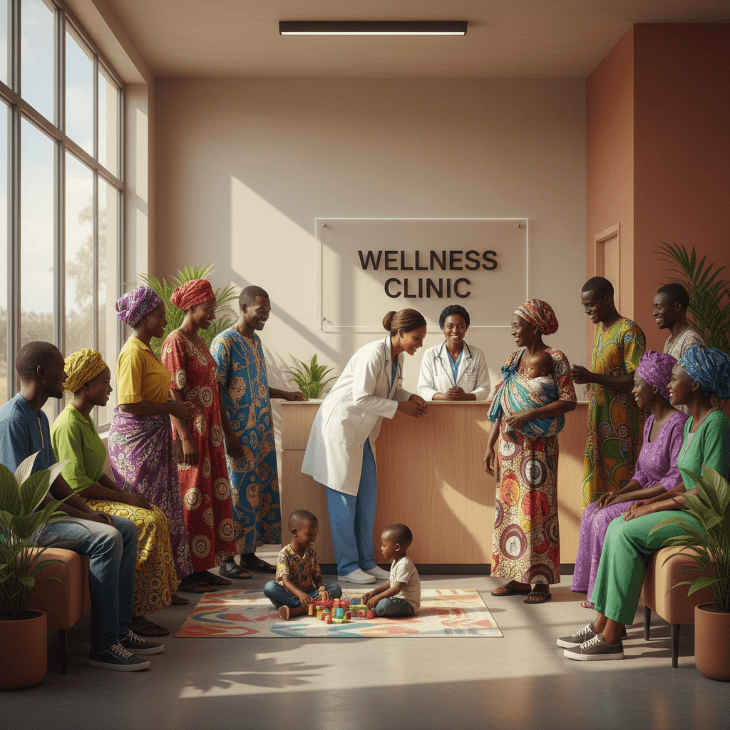 Community members benefiting from completed healthcare facility